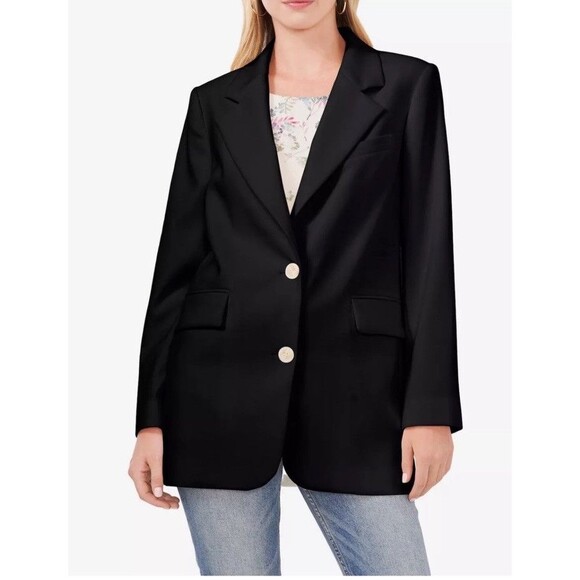 Vince Camuto Women’s Notch-Lapel Blazer Black Size 6 Fully Lined Career - Picture 1 of 12